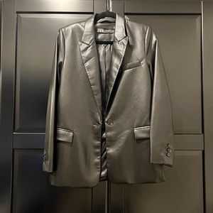ZARA Faux Leather Blazer